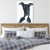 Toile Whippet Art original couleur crayon en noir (Insitu(Chambre))
