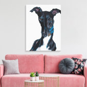 Toile Whippet Art original couleur crayon en noir (Insitu(Salon))