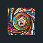 Toile Whirlpool Pop Art 'Pleurant Girl'<br><div class="desc">Art pop coloré 'Pleurant fille' sur Whirlpool/ Arrière - plan Vortex</div>