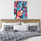 Toile "Whisker" Abstrait Vector Cats Canvas Imprimer (Insitu(Chambre))
