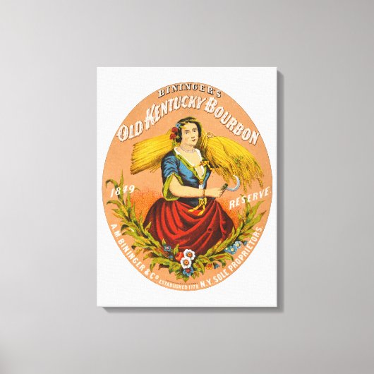 Toile Whiskey Advertising Étiquette, Vers 1860. (Recto)