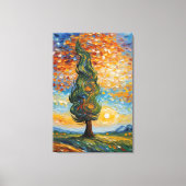 Toile Whispering Cypress at Sunset (Recto)