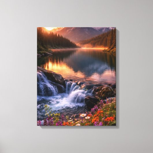 Toile Whispering Sunset Over Alpine Mountains Fall Dusk (Recto)