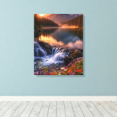 Toile Whispering Sunset Over Alpine Mountains Fall Dusk (Insitu (Plancher de Bois))