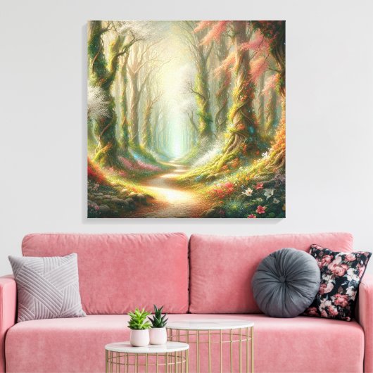 Toile Whispering Woods : Enchantement dévoilé (Insitu(Salon))