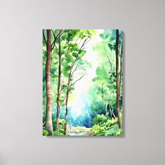 Toile Whispering Woods : une scène d'aquarelle (Recto)