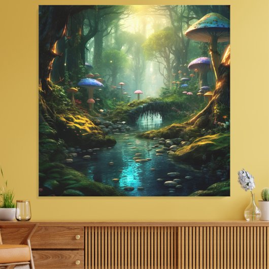 Toile Whisperpering Woods : une forêt de champignons Fai (Insitu(Salon))