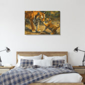 Toile Whispers in the Wild - Tiger and Cub in Forest (Insitu(Chambre))
