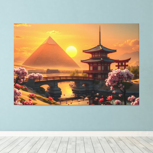 Toile Whispers of Eternity : Pont Sakura (Insitu (Plancher de Bois))