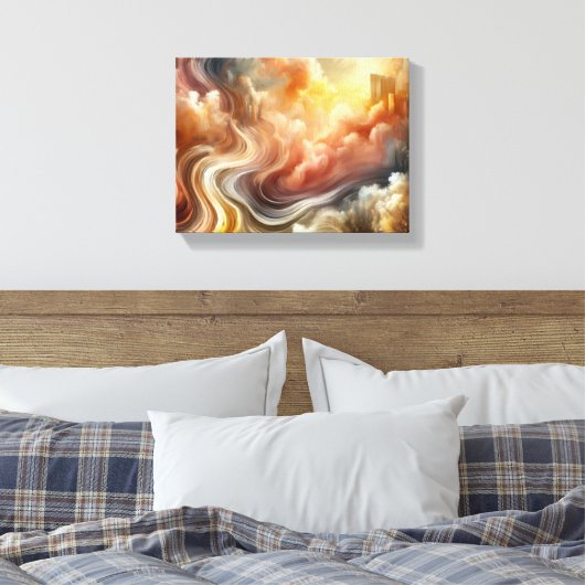 Toile Whispers of Light Abstract Flow in Golden Clouds (Insitu(Chambre))