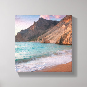 Toile Whispers of Nature - Pittoresque Beach & Mountain 