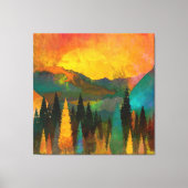 Toile Whispers of Twilight : Sunset Silhouette in Forest (Recto)