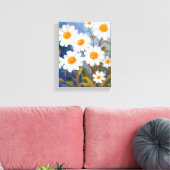 Toile White Daisies Watercolor Flowers Painted (Insitu(Salon))