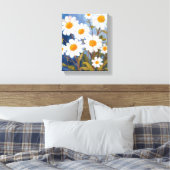 Toile White Daisies Watercolor Flowers Painted (Insitu(Chambre))