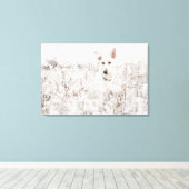 Toile White German Shepherd in the Snow (Insitu (Plancher de Bois))