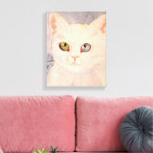 Toile White Kitten with Blue Eye and Green Eye Canvas (Insitu(Salon))