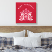 Toile White on Red Scandinavian Nordic Christmas Tree (Insitu(Chambre))