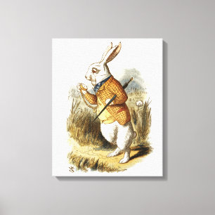 Toile White Rabbit from Alice In Wonderland Vintage