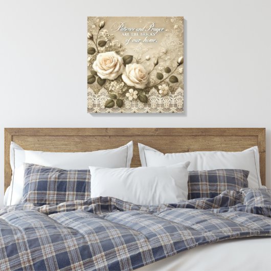 Toile White Rose Lace IA art (Insitu(Chambre))