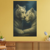 Toile White Tiger – Eternal Affection • Premium Fine Art (Insitu(Salon))