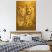 Toile White Tiger Family – Fine Art Premium Canvas (Insitu(Chambre))