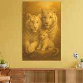 Toile White Tiger Family – Fine Art Premium Canvas (Insitu(Salon))