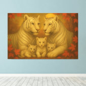 Toile White Tiger Family – Ultra Premium Fine Art Canvas (Insitu (Plancher de Bois))