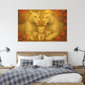 Toile White Tiger Family – Ultra Premium Fine Art Canvas (Insitu(Chambre))