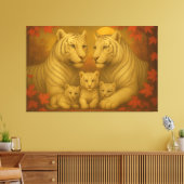 Toile White Tiger Family – Ultra Premium Fine Art Canvas (Insitu(Salon))