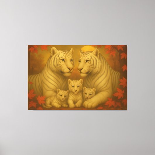 Toile White Tiger Family – Ultra Premium Fine Art Canvas (Recto)