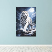 Toile White Tiger Fantasy Art | Man Jiang Hong Art Serie (Insitu (Plancher de Bois))