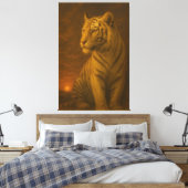 Toile White Tiger Fantasy Art – Mystic Jungle Light (Insitu(Chambre))