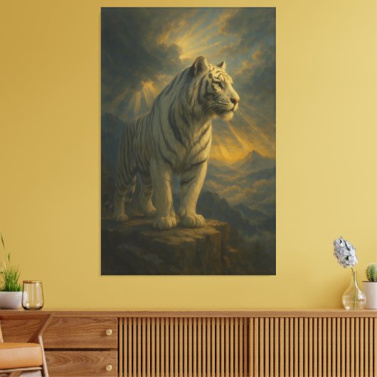Toile White Tiger – Fine Art Print (Insitu(Salon))