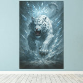Toile White Tiger – Frost King Ice Burst Descent – ManJi (Insitu (Plancher de Bois))