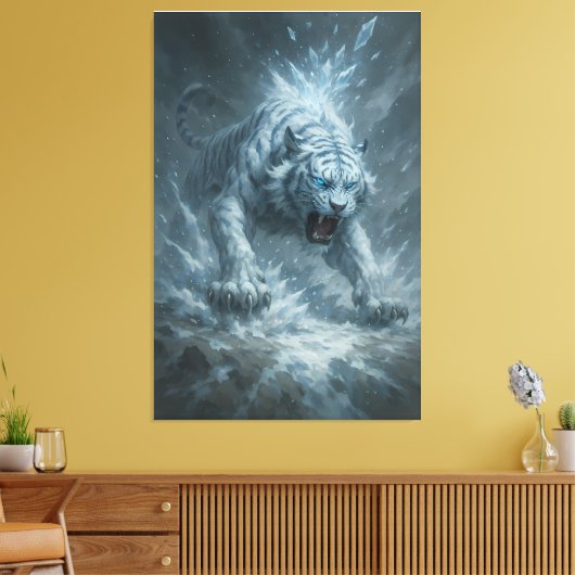 Toile White Tiger – Frost King Ice Burst Descent – ManJi (Insitu(Salon))