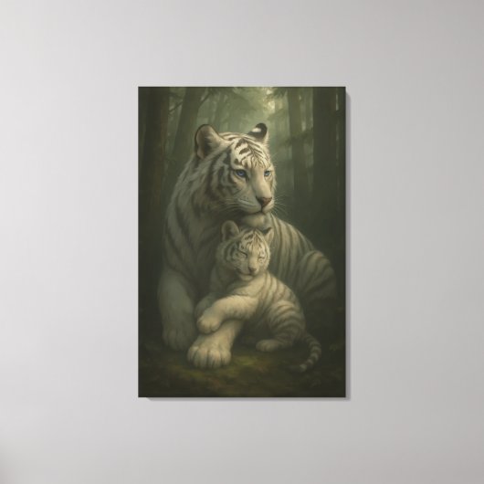 Toile White Tiger – Guardian of Light – ManJiangHong Art (Recto)