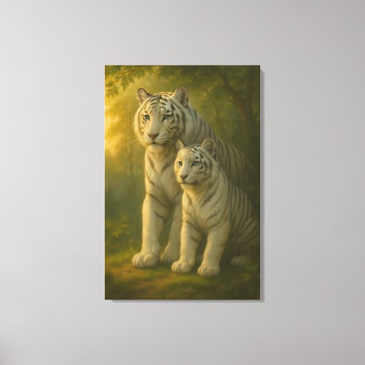 Toile White Tiger – Guardian of Light – ManJiangHong Art (Recto)