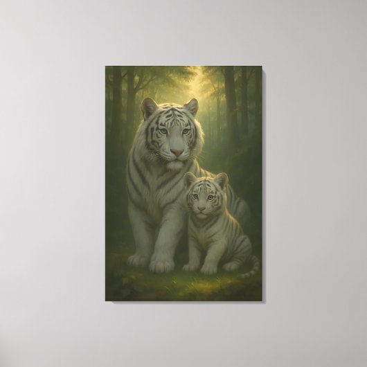 Toile White Tiger – Guardian of Light – ManJiangHong Art (Recto)