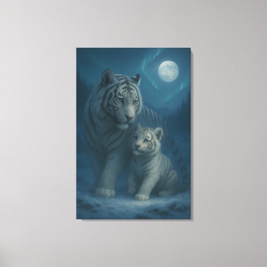 Toile White Tiger – Guardian of Light – ManJiangHong Art (Recto)