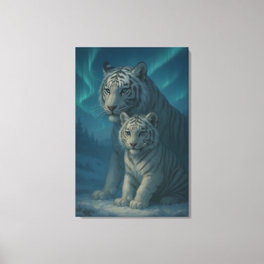 Toile White Tiger – Guardian of Light – ManJiangHong Art (Recto)