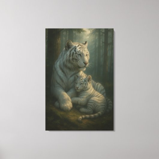 Toile White Tiger – Guardian of Light – ManJiangHong Art (Recto)