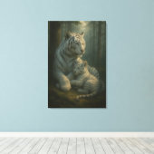 Toile White Tiger – Guardian of Light – ManJiangHong Art (Insitu (Plancher de Bois))