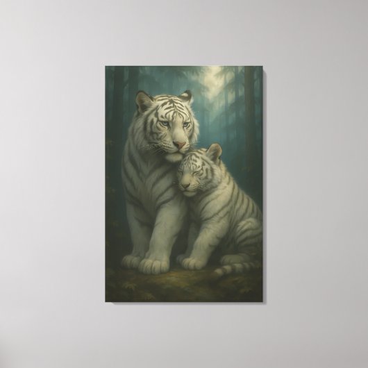 Toile White Tiger – Guardian of Light – ManJiangHong Art (Recto)