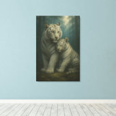 Toile White Tiger – Guardian of Light – ManJiangHong Art (Insitu (Plancher de Bois))