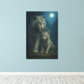 Toile White Tiger – Guardian of Light – ManJiangHong Art (Insitu (Plancher de Bois))