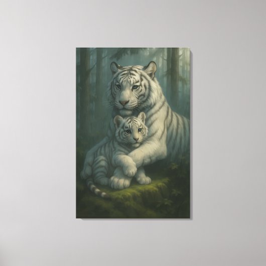 Toile White Tiger – Guardian of Light – ManJiangHong Art (Recto)