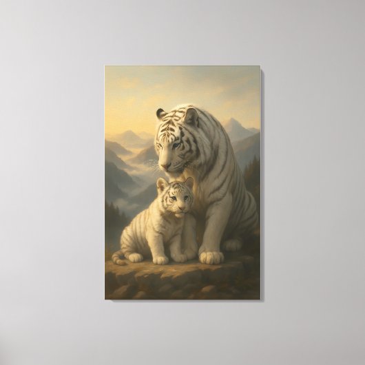 Toile White Tiger – Guardian of Light – ManJiangHong Art (Recto)