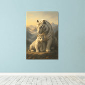 Toile White Tiger – Guardian of Light – ManJiangHong Art (Insitu (Plancher de Bois))
