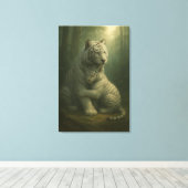 Toile White Tiger – Guardian of Light – ManJiangHong Art (Insitu (Plancher de Bois))