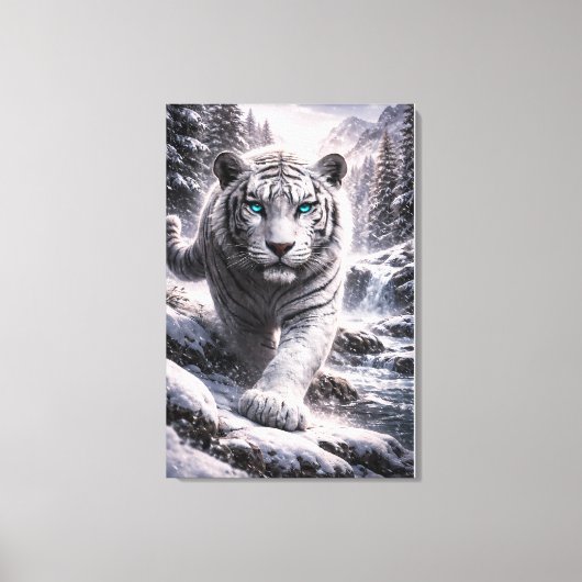 Toile White Tiger in Motion – ManJiangHong Art Series (Recto)